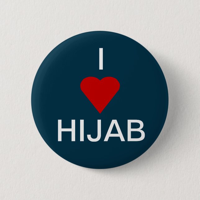 I Love Hijab 6 Cm Round Badge (Front)