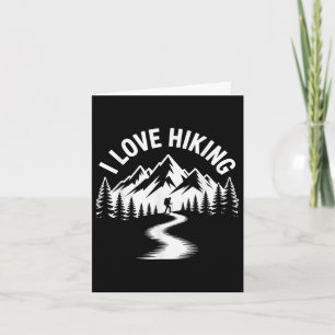 I Love Hiking Adventure Mountain Scene Card