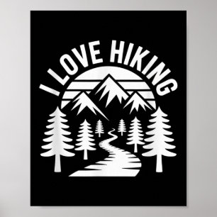 I Love Hiking Mountain Adventure Nature Poster