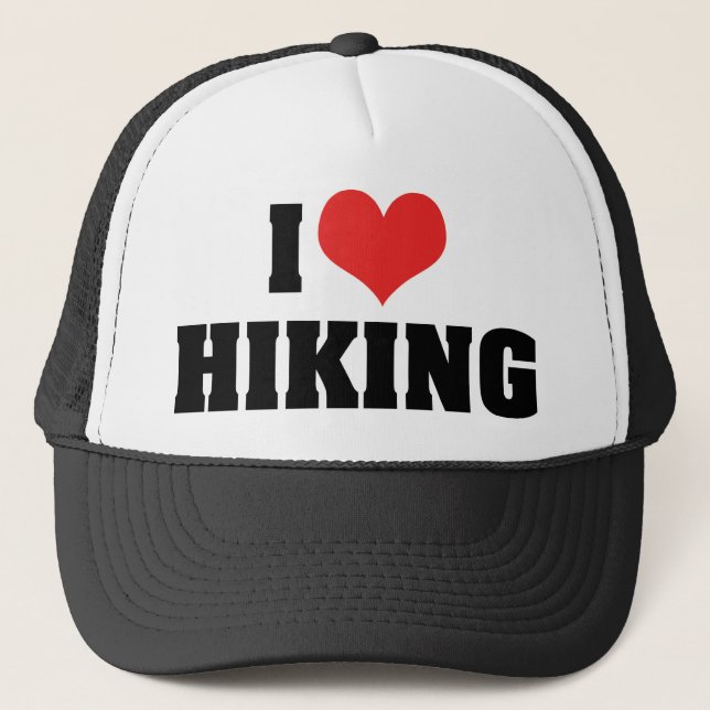 I Love Hiking Trucker Hat (Front)
