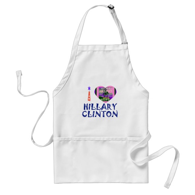 I Love Hillary Clinton for USA President Heart art Standard Apron (Front)