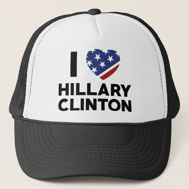 I Love Hillary Clinton Trucker Hat (Front)