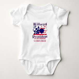 I love Hillary For USA President We are Stronger T Baby Bodysuit