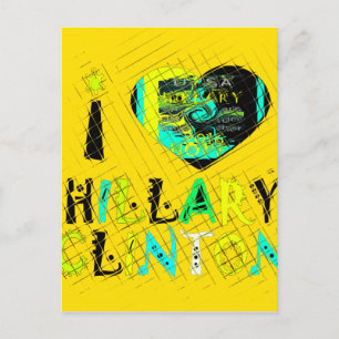 I Love Hillary USA Art Print Postcard