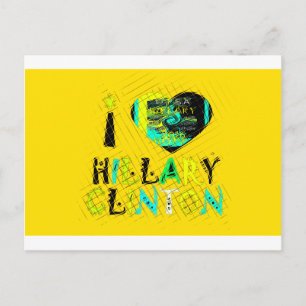 I Love Hillary USA Art Print Postcard