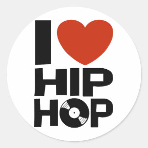I Love Hip Hop Classic Round Sticker