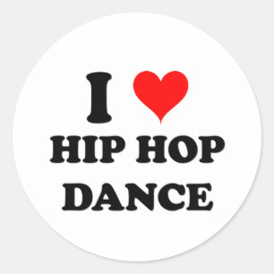 I Love Hip Hop Dance Classic Round Sticker