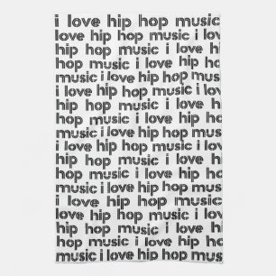 I Love Hip Hop Music Tea Towel