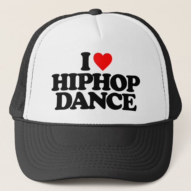 I LOVE HIPHOP DANCE TRUCKER HAT (Front)