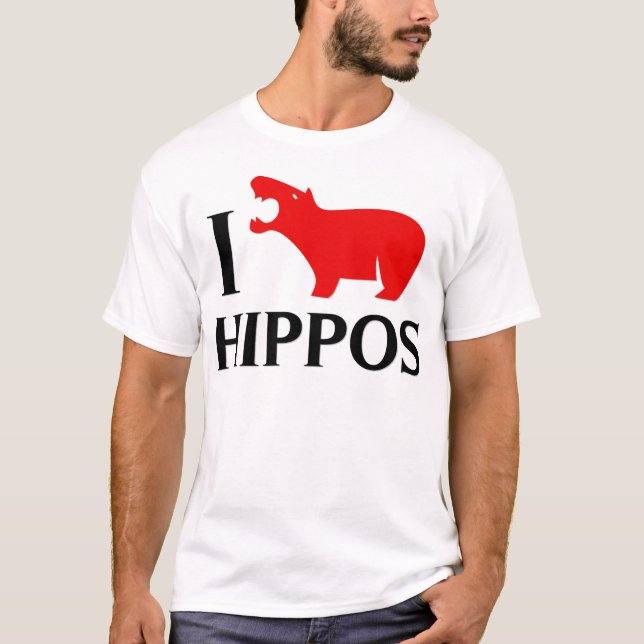 I Love Hippos T-Shirt (Front)