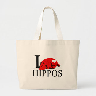 I Love Hippos Tote Bags