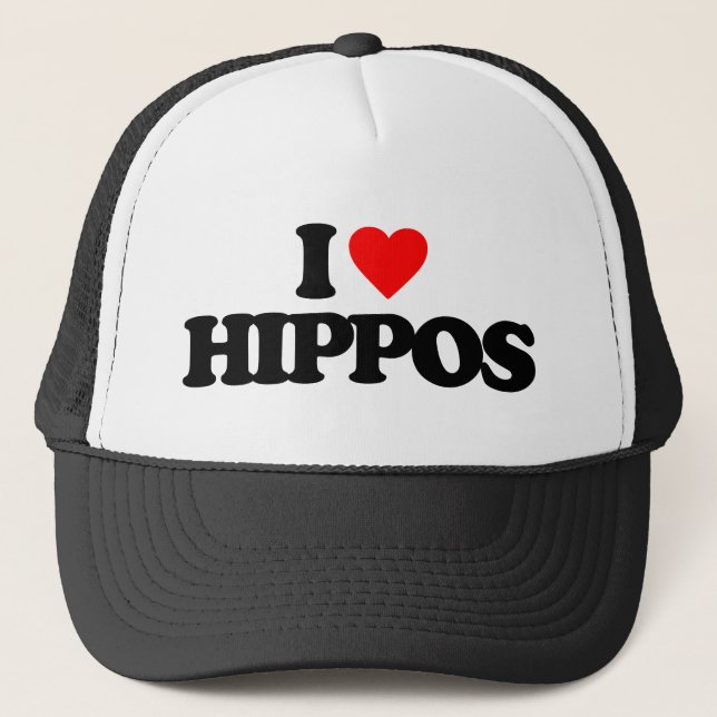 I LOVE HIPPOS TRUCKER HAT (Front)