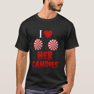 I Love His Candy Cane I Like Her Candies Matching T-Shirt