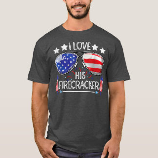 I Love His Firecracker Matching Couple 4th Of July T-Shirt
