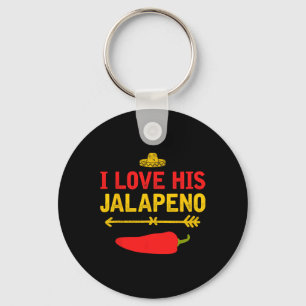I Love His Jalapeno Matching Couple Cinco De Mayo  Key Ring