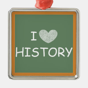 I Love History Metal Tree Decoration