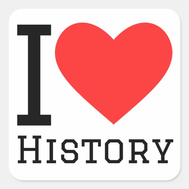 I love history  square sticker (Front)