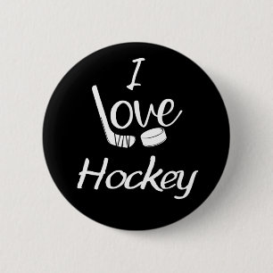 I love Hockey 6 Cm Round Badge