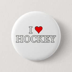 I Love Hockey 6 Cm Round Badge