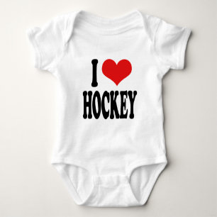 I Love Hockey Baby Bodysuit