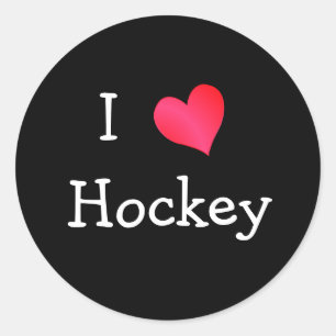 I Love Hockey Classic Round Sticker