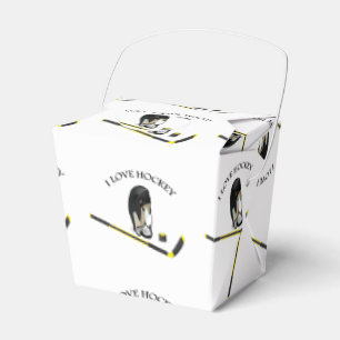 I Love hockey custom design with stick and helmet Favour Box