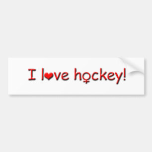 I love hockey!-Girls/Womens Sports Bumper Sticker