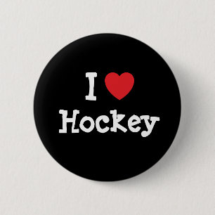 I love Hockey heart custom personalised 6 Cm Round Badge