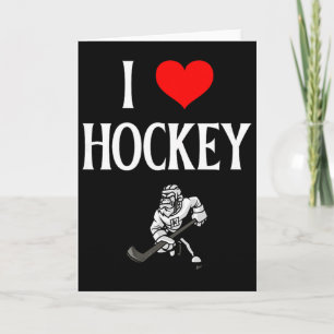 I Love Hockey I Heart Hockey Funny Ice Hockey Love Card