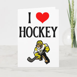 I Love Hockey I Heart Hockey Funny Ice Hockey Love Card