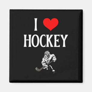 I Love Hockey I Heart Hockey Funny Ice Hockey Love Magnet