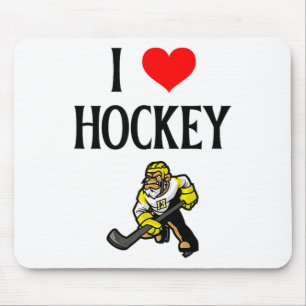 I Love Hockey I Heart Hockey Funny Ice Hockey Love Mouse Pad