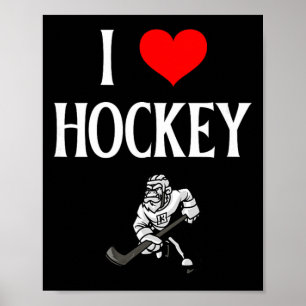 I Love Hockey I Heart Hockey Funny Ice Hockey Love Poster