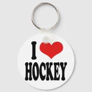 I Love Hockey Key Ring
