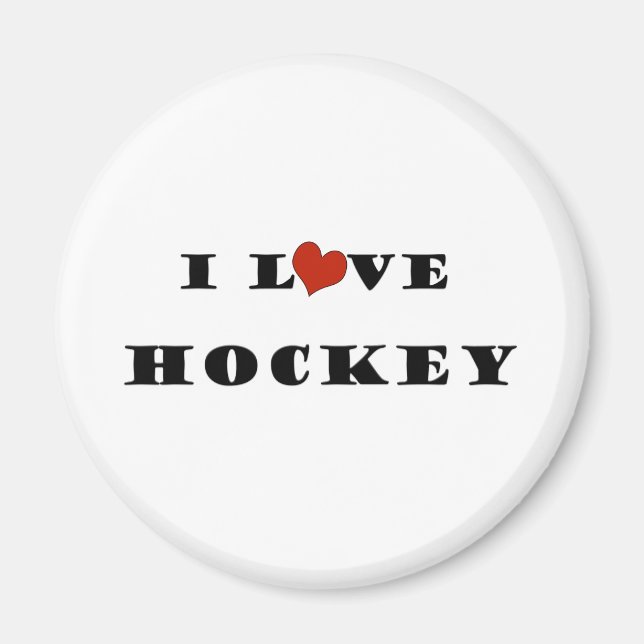 I Love Hockey Magnet (Front)