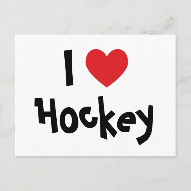 I Love Hockey Postcard (Front)