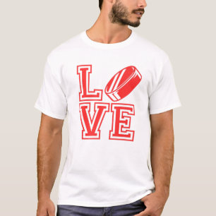 I Love Hockey Valentines Day Ice Winter Sport Funn T-Shirt
