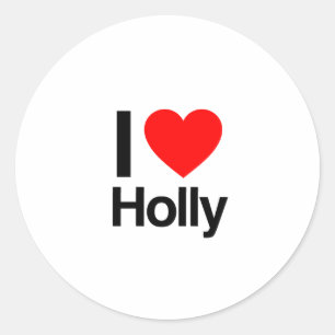 i love holly classic round sticker