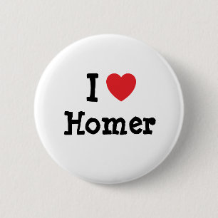 I love Homer heart custom personalised 6 Cm Round Badge