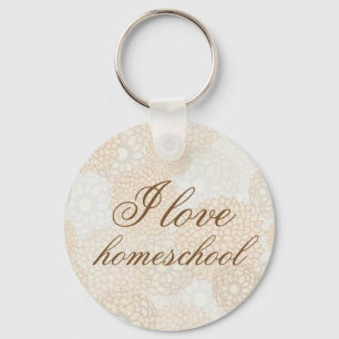 I love homeschool rustic flowers key ring