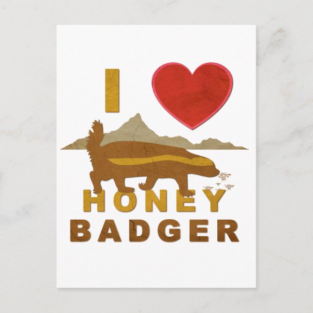 I LOVE HONEY BADGER POSTCARD (Front)
