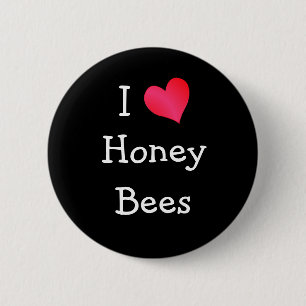 I Love Honey Bees 6 Cm Round Badge