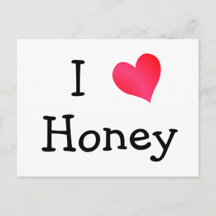 I Love Honey Postcard