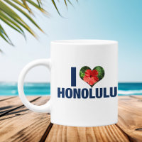 I Love Honolulu Cute Hawaiian Hibiscus Flower