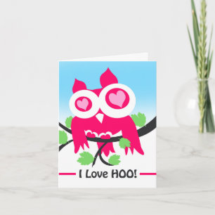 I Love Hoo Valentine's Day Owl Pun Card