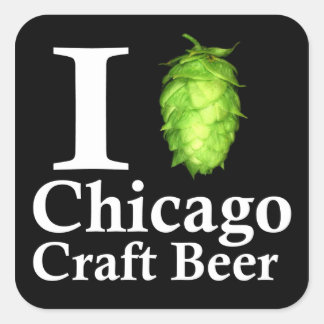 I love (hop) Chicago Craft Beer Square Sticker