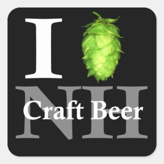 I love (hop) NH craft beer! Square Sticker
