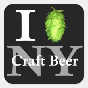 I love (hop) NY craft beer! Square Sticker