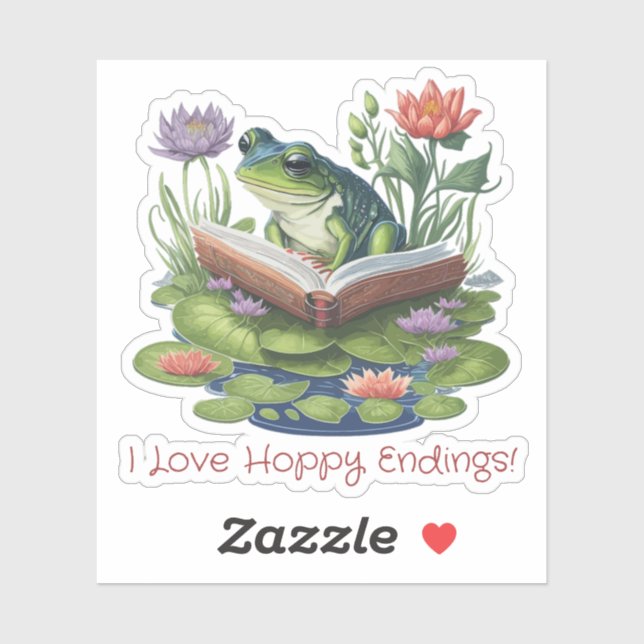 I Love Hoppy Endings Book Lovers Frog (Sheet)