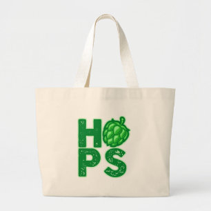 I Love Hops In Craft Beer Large Tote Bag